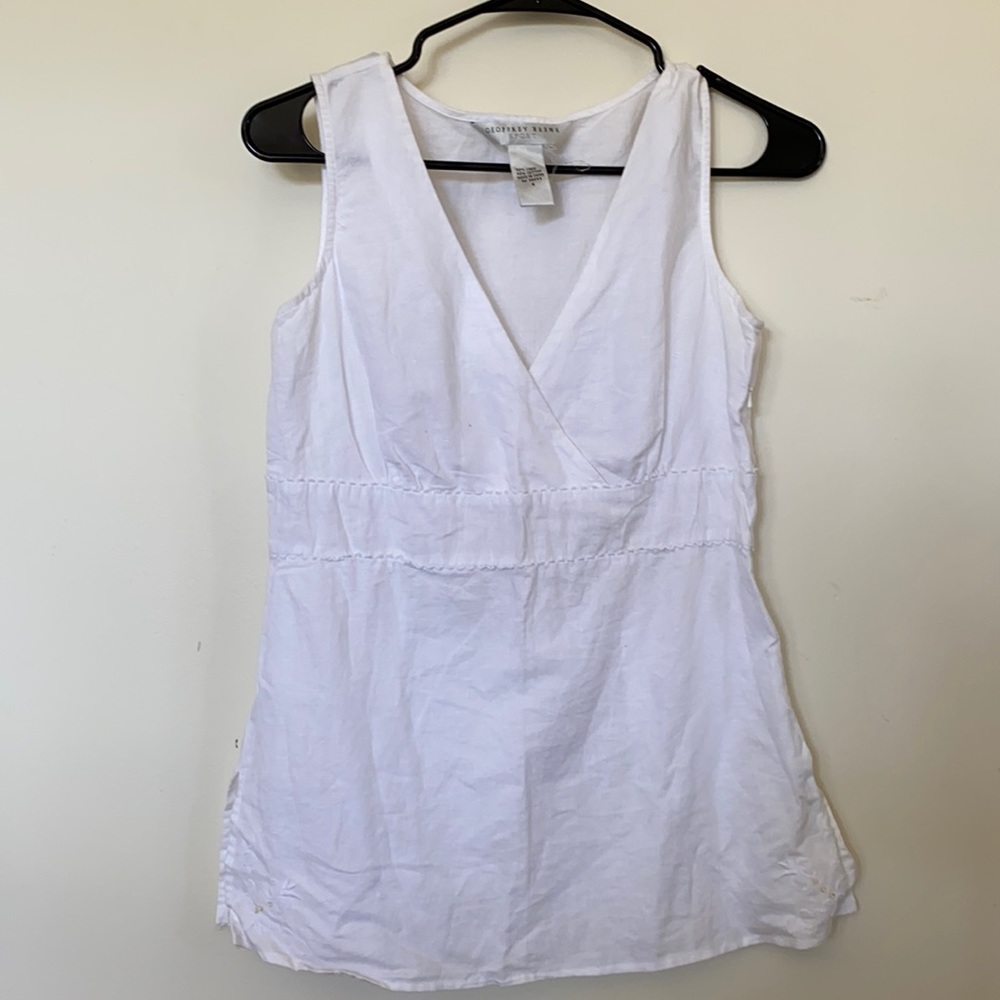 White linen Geoffrey Beene shirt